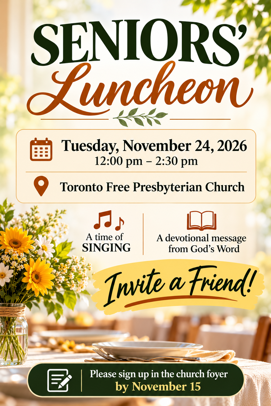 Communion Lunch Bulletin – October 25, 2026 – TorontoFPC